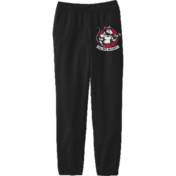 All Buff no Fluff Gym Rat Youth Black Jogger Pants-XL