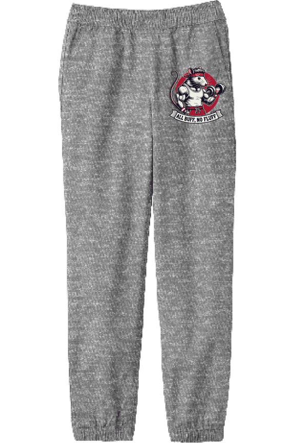 All Buff no Fluff Gym Rat Youth Heather Gray Jogger Pants-Large