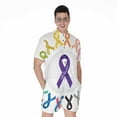 thumbnail image 1 of All Cancer Awareness Ribbons Short Sleeve Men'S Rompers, Cancer Awareness Fight Casual Summer Jumpsuits Outfit, 1 of 4