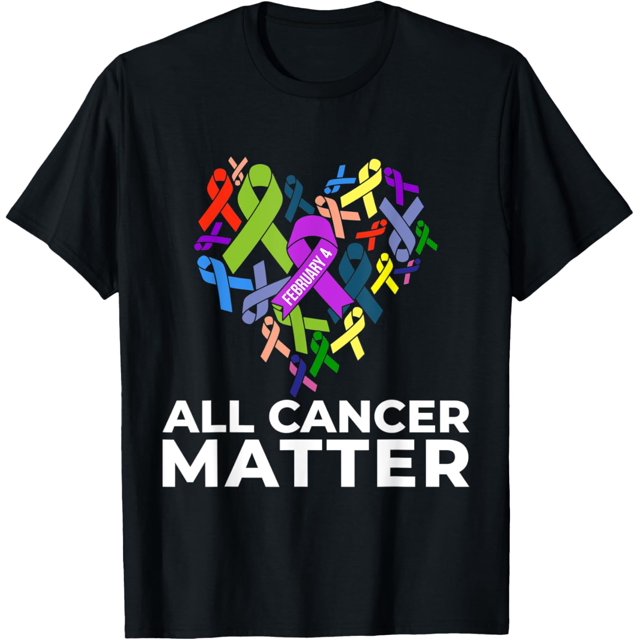 All Cancer Matter Heart Full Of All Color Ribbons Of Cancer TShirt