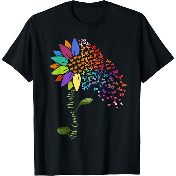 All Cancer Matters Awareness Day Sunflower Ribbon T-Shirt
