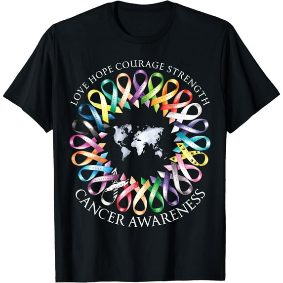 All Cancer Matters Survivors Awareness Fight Ribbon Support T-Shirt