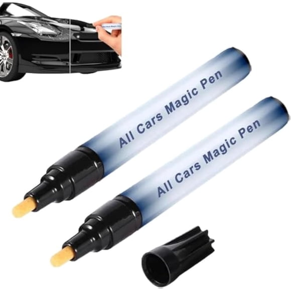 All Car Magic Pen, Magic Car Scratch Removal Pen, Auto Paint Scratch Remover, Waterproof and Wear-Resistant, Not Easy To Fade for All Vehicles (2PCS)