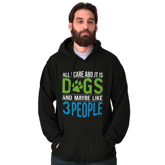 All Care About Is Dogs Pet Owner Unisex Plus Fleece Graphic Hoodie Brisco Brands 2X