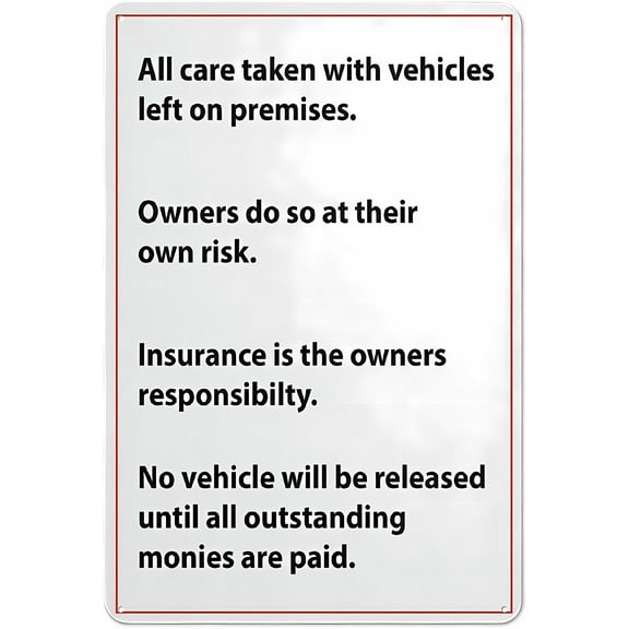 All Care Taken Sign - 8"x12" Grade Reflective Sheeting Rust-Free Aluminum, Weather Resistant, Waterproof, Easy to Mount