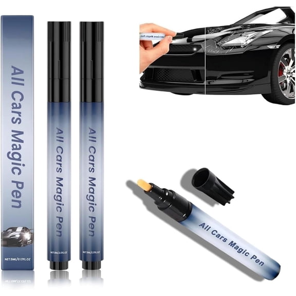 All Cars Magic Pen, Car Scratch Remover, 2 PACKS Magic Car Scratch Removal Pen, Lightweight and Fast,Long-Lasting,Black Car Paint Scratch Repair