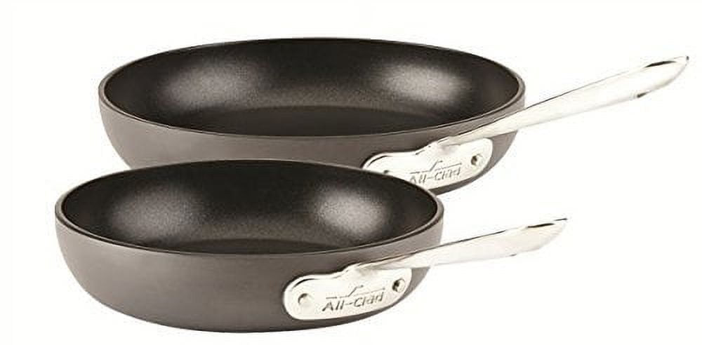  All-Clad HA1 Hard Anodized Nonstick Fry Pan Set 2 Piece, 8, 10  Inch Induction Oven Broiler Safe 500F, Lid Safe 350F Pots and Pans, Cookware  Black: Home & Kitchen
