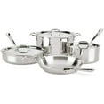 thumbnail image 1 of All-Clad 4007AZ D3 Stainless Steel Dishwasher Safe Induction Compatible Cookware Set, Tri-Ply Bonded, 7-Piece, Silver, 1 of 11