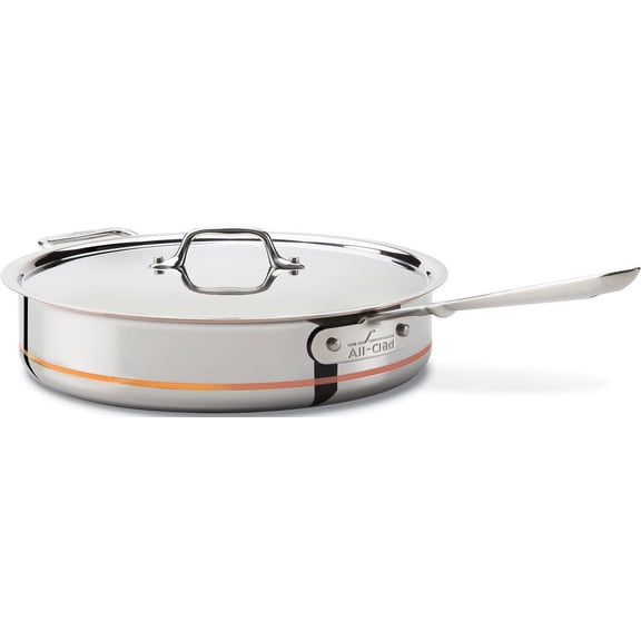 All-Clad 6405 SS COPPER CORE 5-Ply Bonded Dishwasher Safe 5-Quart Saute Pan with Lid Cookware, Silver