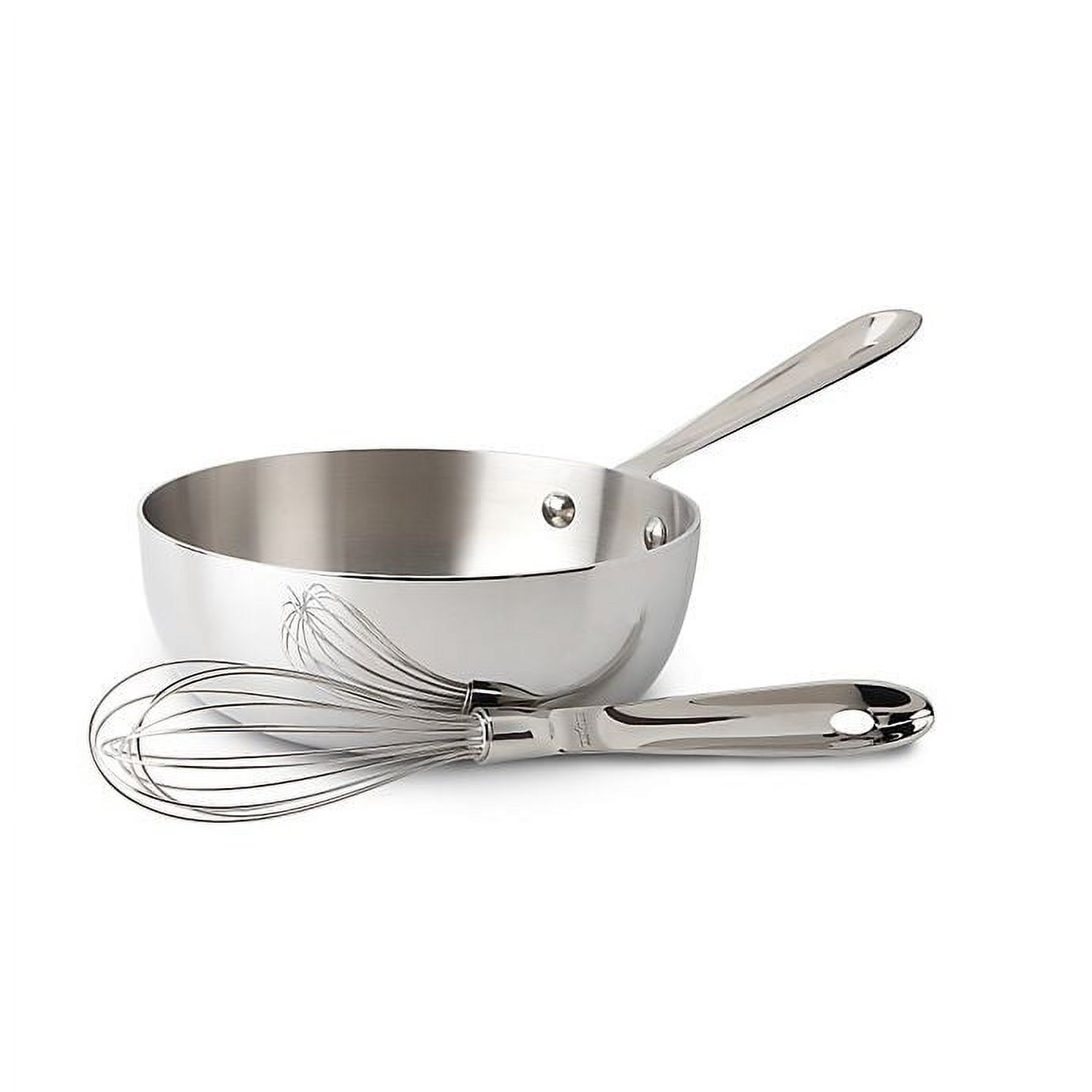 AllClad D3 2 qt. Stainless Steel 2 piece Saucier with Whisk