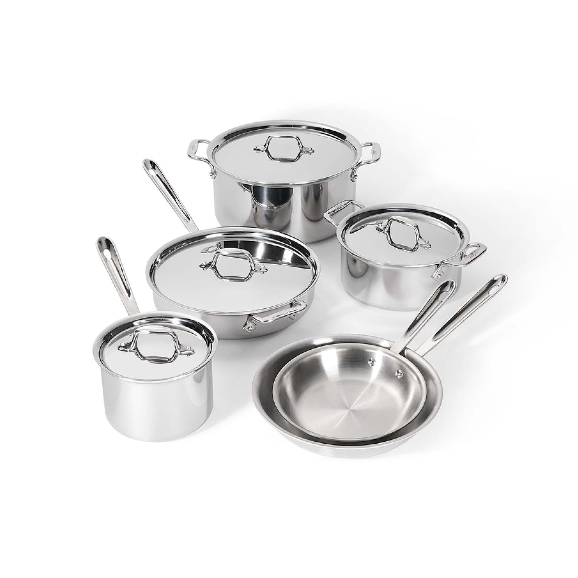 All-Clad D3 Stainless 3-ply Bonded Cookware Set, 10 piece Set