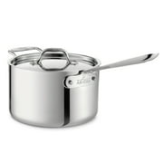 All-Clad D3 Stainless 3-ply Bonded Cookware, Sauce Pan with loop and lid, 4 quart