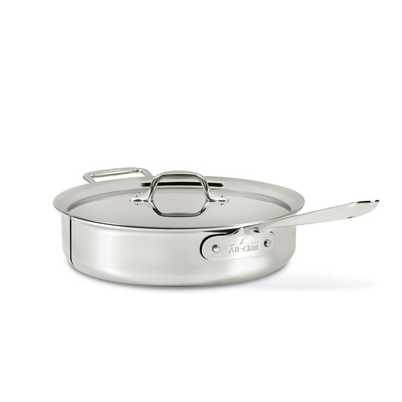 All-Clad D3 Stainless 3-ply Bonded Cookware, Saute Pan with lid, 4 quart