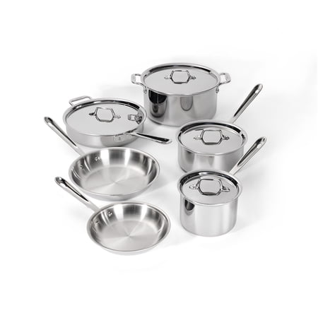 All-Clad D3 Stainless 3-ply Bonded Cookware Set, 10 piece Set
