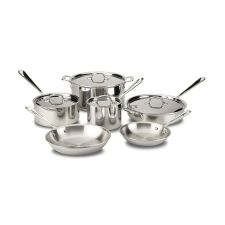All-Clad D3 Stainless 3-ply Bonded Cookware Set, 10 piece Set
