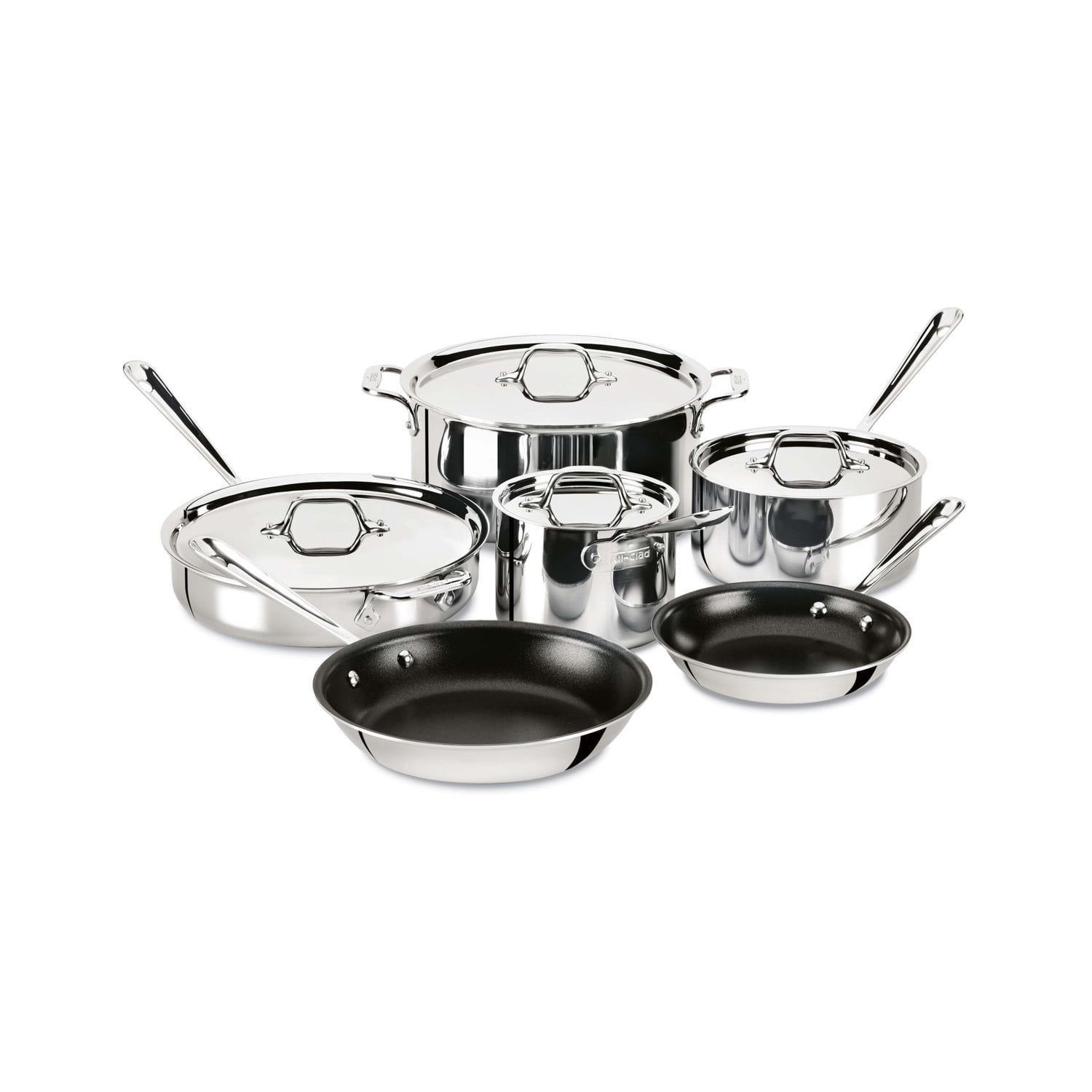 All-Clad D3 Stainless 3-Ply 10 Piece Nonstick Cookware Set - Thumbnail 2