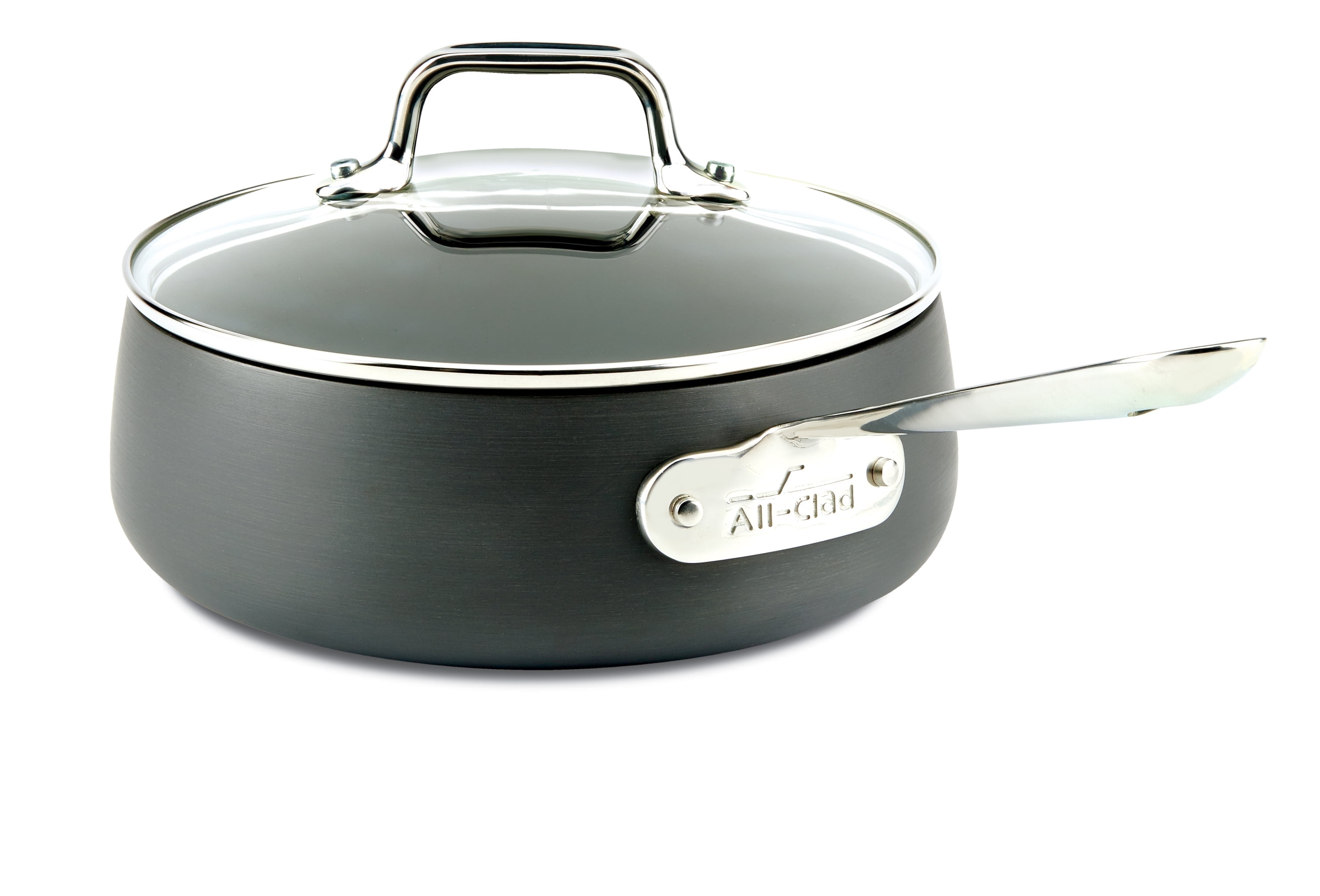 All-Clad E7852664 HA1 Hard Anodized Nonstick Dishwasher Safe PFOA Free Sauce Pan Cookware, 2.5-Quart, Black