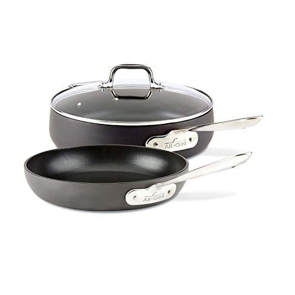 All-Clad RNAB00YCH235C all-clad 410810 nsr2 stainless steel dishwasher safe  oven safe pfoa-free nonstick 8-inch and 10-inch fry pan set, 2-piece, si