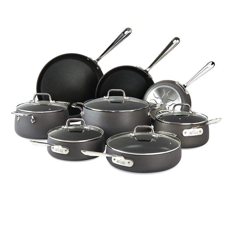 T-fal Ultimate Hard Anodized Nonstick 17 Piece Cookware Set, Black