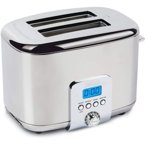 All-Clad Electric Stainless Steel Toaster with Extra Wide Slots, 2 Slice, LED Display, Silver