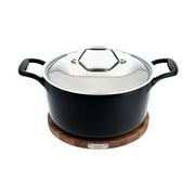 All-Clad Enameled Cast Iron, Dutch Oven with Lid and Acacia Wood Trivet, 6 quart
