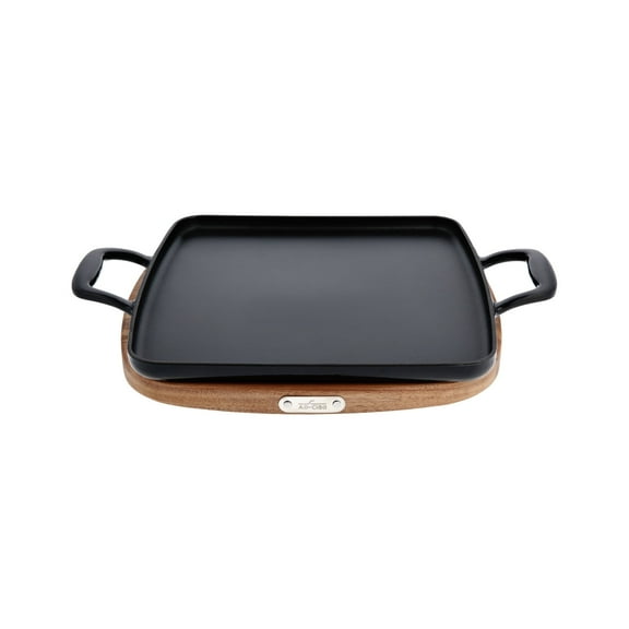 All-Clad Enameled Cast Iron, Griddle with Acacia Wood Trivet, 11 inch