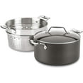 thumbnail image 1 of All-Clad Essentials Hard Anodized Nonstick Cookware, Stockpot with Multi-purpose Insert and lid, 7 quart, 1 of 10