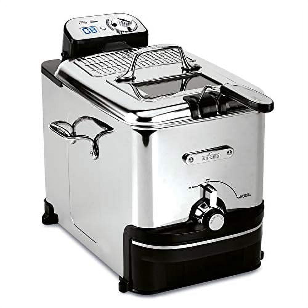 Stainless Steel Electric Deep Fryer with Digital Timer and Oil Filtration System