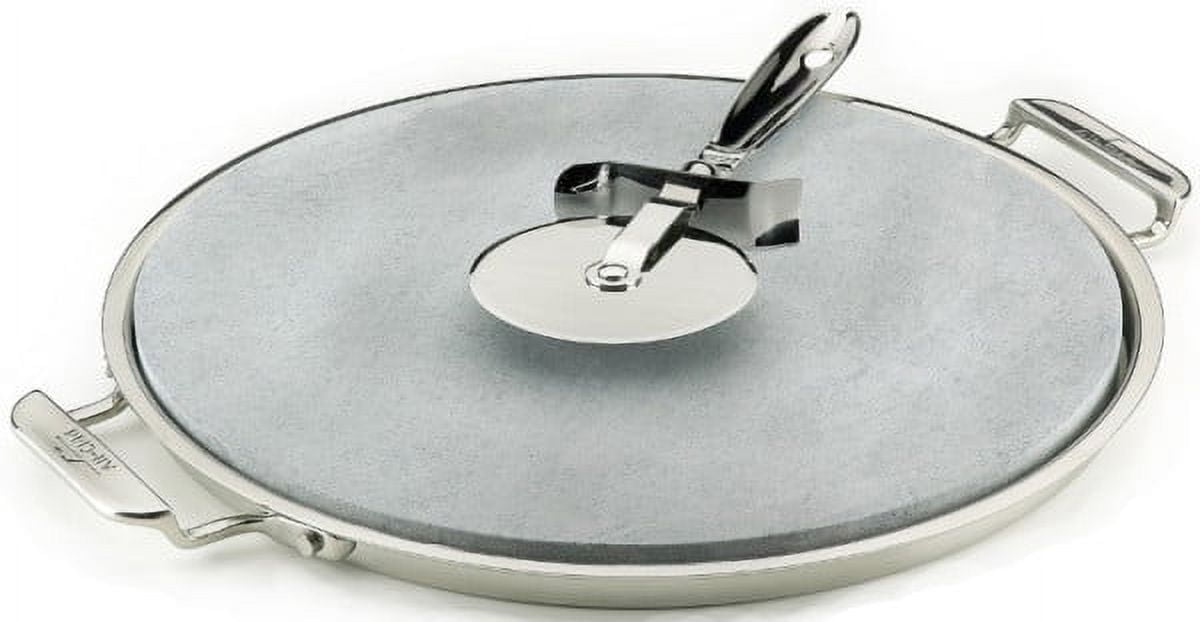 (未使用･未開封品)All-Clad 00280 Stainless Steel Serving Tray with 13-inch Pizza-Baker Stone Insert and Pizza Cutter, Silver by All-Clad All‑Clad 13″ Pizza Baker Stone + Tray & Cutter