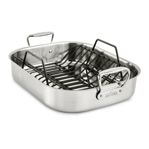 All-Clad Gourmet Accessories, Large Stainless Steel Roaster with Rack, 13 x 16 inch
