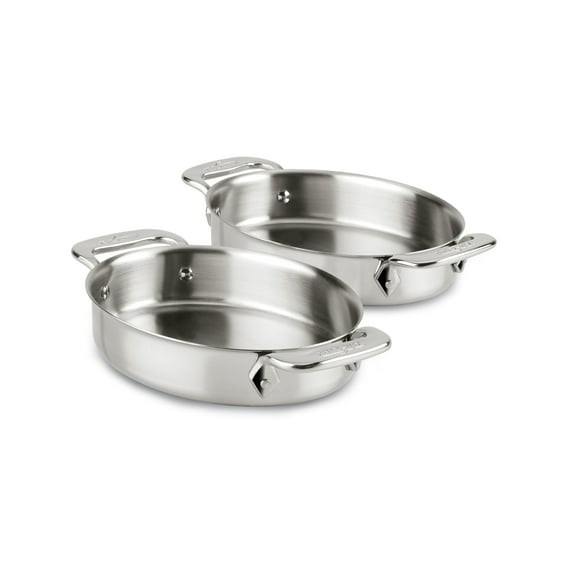 All-Clad Gourmet Accessories, Stainless Steel Mini Oval Bakers 2-piece set, 7 inch