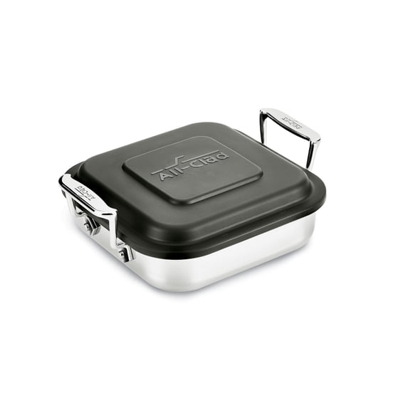 All-Clad Gourmet Accessories, Stainless Steel Square Baker with lid, 8 inch