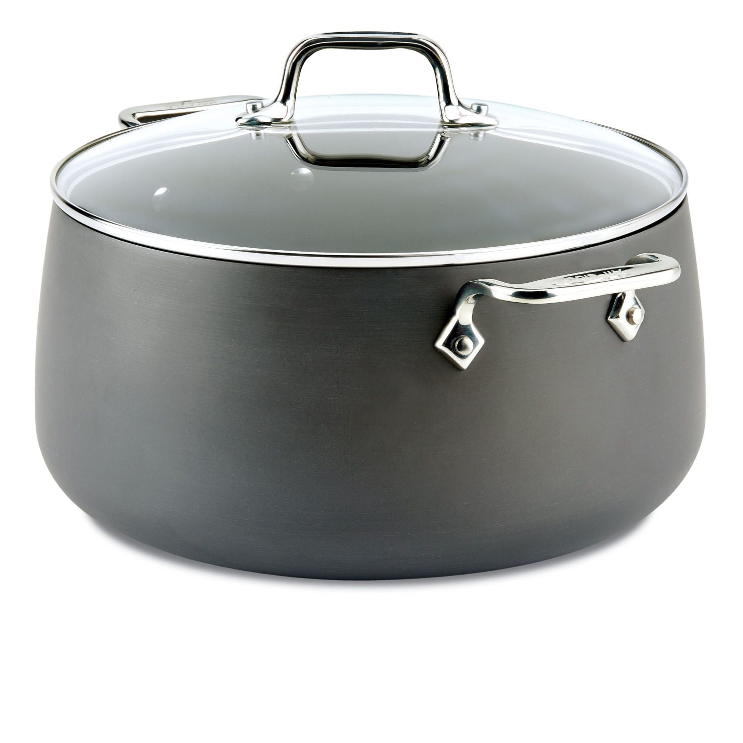 8-Quart Black Aluminum Stock Pot with Lid