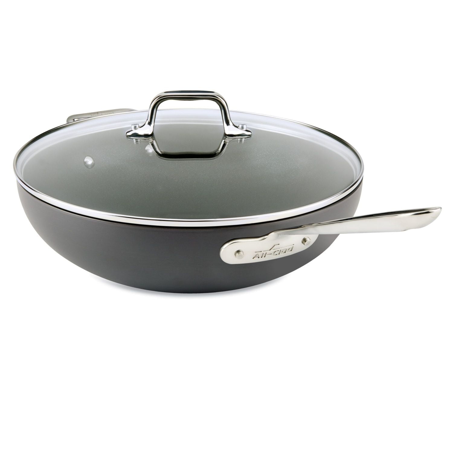 12" Hard Anodized Nonstick Aluminum Chef's Pan with Lid