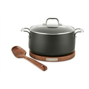 All-Clad HA1 Hard Anodized Nonstick Cookware, Dutch Oven with Acacia Wood Trivet & Spoon and Glass Lid, 6 quart