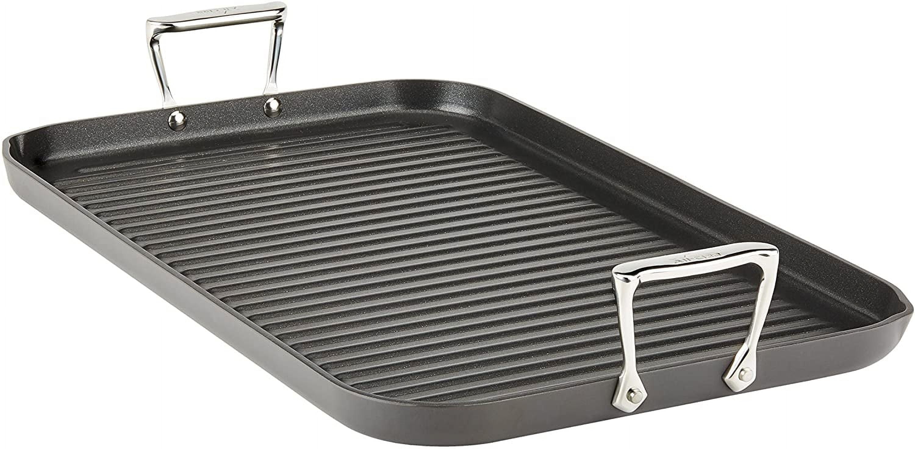 All-Clad HA1 Hard Anodized Nonstick Double-Burner Grill Pan, Black, 13 x 20 inch