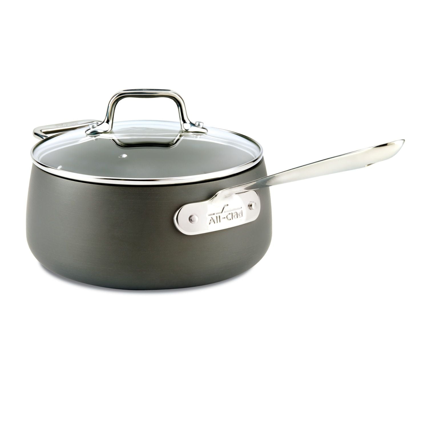 3.5 Quart Black Aluminum Nonstick Sauce Pan with Lid