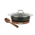 thumbnail image 1 of All-Clad HA1 Hard Anodized Nonstick Cookware, Sauteuse with Acacia Wood Trivet & Spoon and Glass Lid, 4 quart, 1 of 9