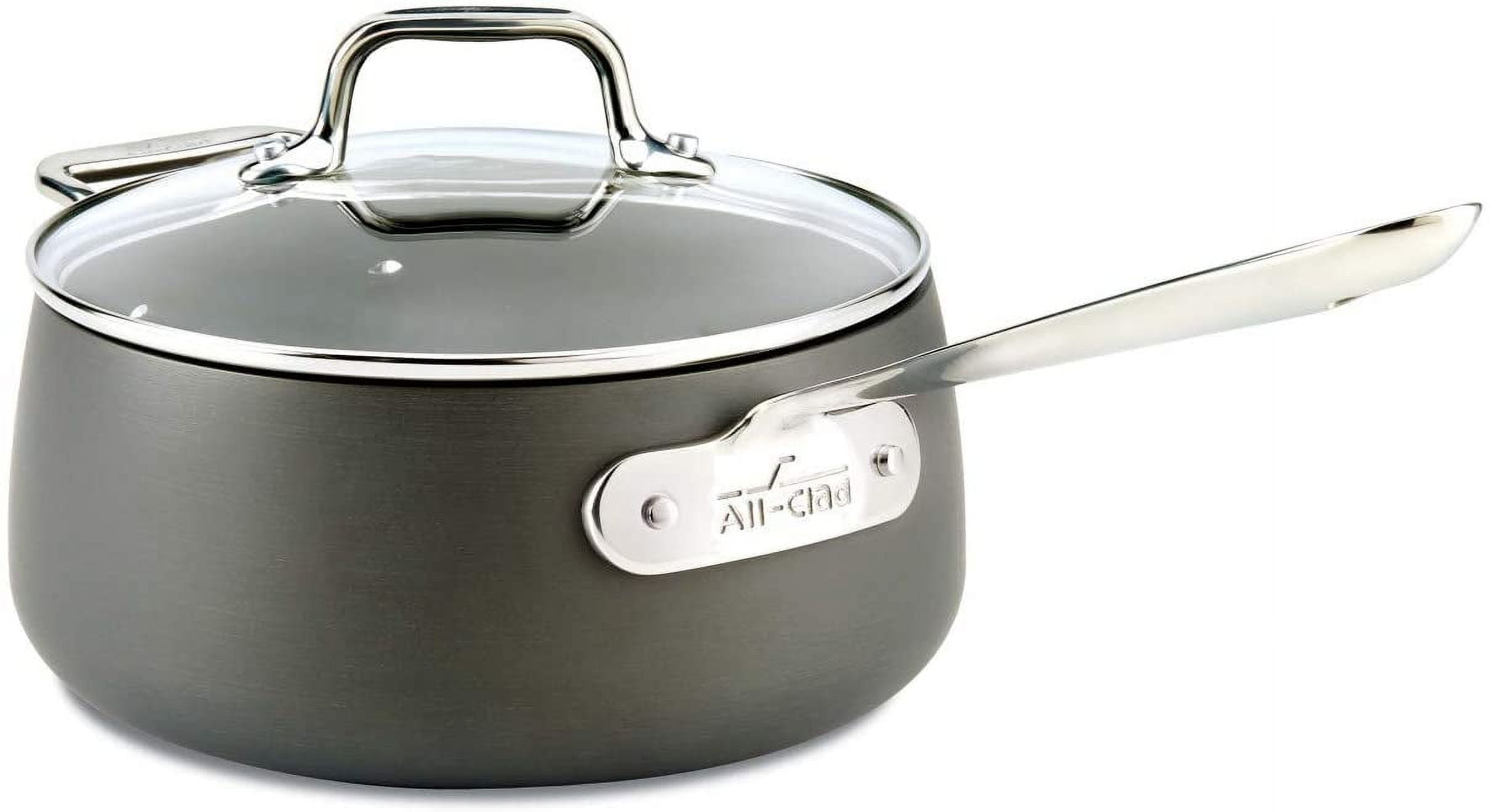 3.5 Quart Black Aluminum Nonstick Sauce Pan with Lid
