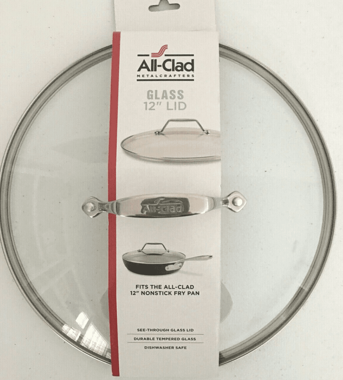 All Clad Metal Crafters 12" Glass Lid Stainless Steel Handle Fits 12" Nonstick Fry Pan