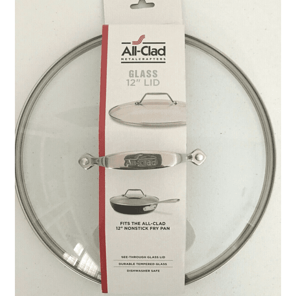 All Clad Metal Crafters 12" Glass Lid Stainless Steel Handle Fits 12" Nonstick Fry Pan