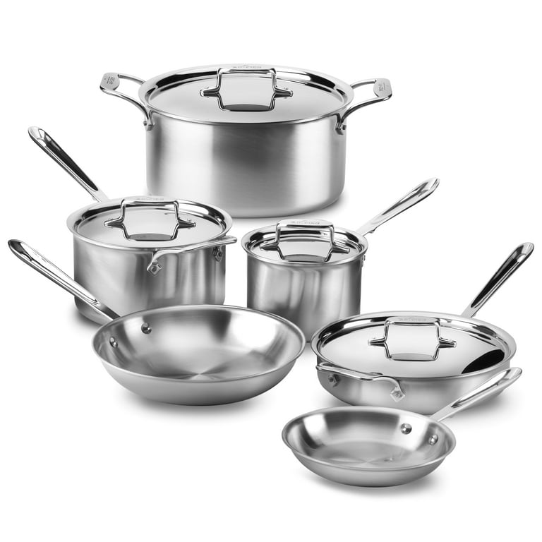 All-Clad Metalcrafters D5 Cookware Set 10 Piece, Brushed Stainless
