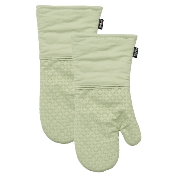 All-Clad Ogee Silicone Printed Oven Mitt, 2-Pack, Fennel