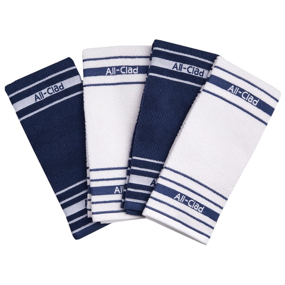 All-Clad Popcorn Texture Cotton Blend, Kitchen Towels, 4-Pack, Indigo
