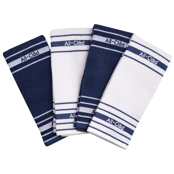 All-Clad Popcorn Texture Cotton Blend, Kitchen Towels, 4-Pack, Indigo