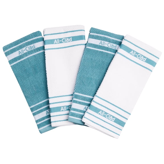 All-Clad Popcorn Texture Cotton Blend, Kitchen Towels, 4-Pack, Rainfall