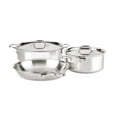 thumbnail image 1 of All-Clad ST40005 D3 Compact Stainless Steel Dishwasher Safe Cookware Set, 5-Piece, Silver, 1 of 6