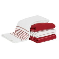 All-Clad Skipping Stripe & Wave Kitchen Towels, 4-Pack, Chili