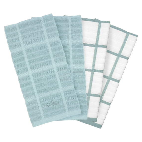 All-Clad Solid & Coordinate Kitchen Towels, 4-Pack, Rainfall