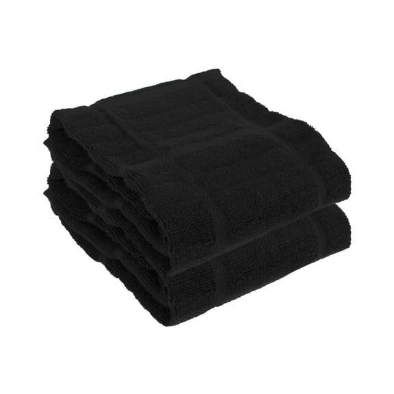 All-Clad Solid Cotton Kitchen Towels, 2-Pack, Black